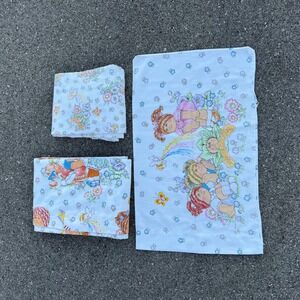 Vintage 1983 Cabbage Patch Kids Bedding Set Sheets and Pillowcase 3pc Retro